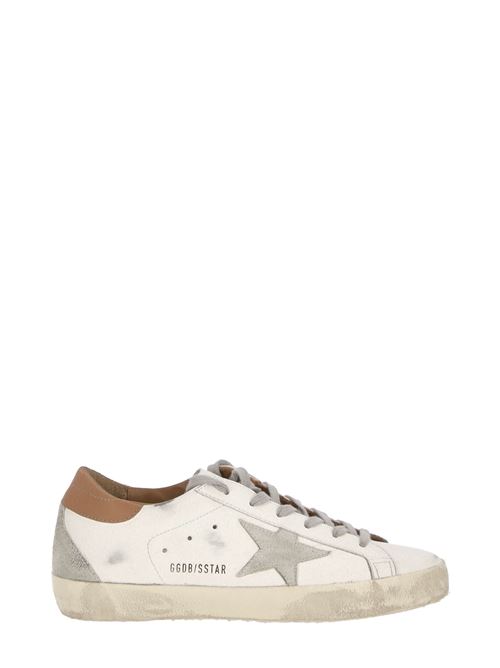 White/ice/light brown leather/fabric Super-Star low-top sneakers Golden Goose | GWF00102F00218210803